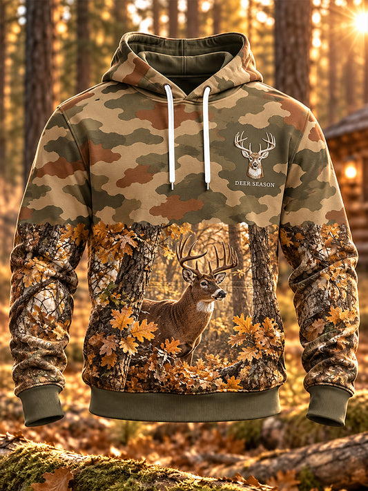 Men's Hunting Season in the United States Oversized Drop-Shoulder Hoodie with Pockets