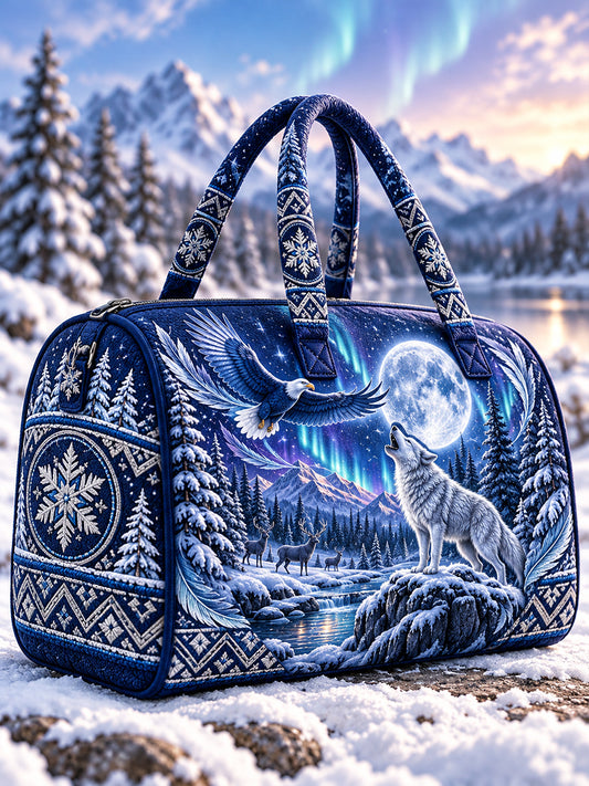 Northern Europe Animal Printed Quilted Travel Bag