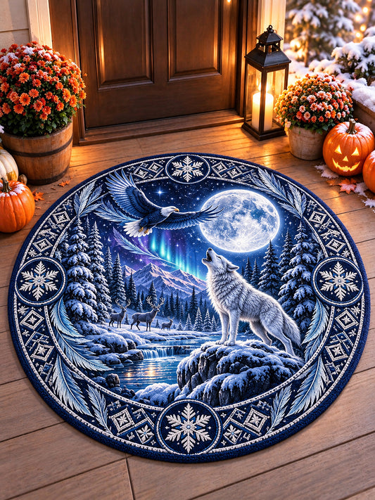 Northern Europe Animal Printed Round Carpet Mat