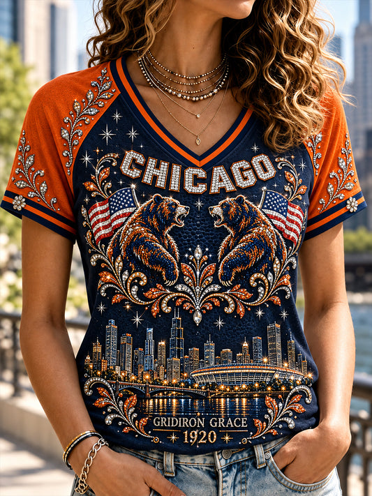 Women's round neck short sleeve T-shirt