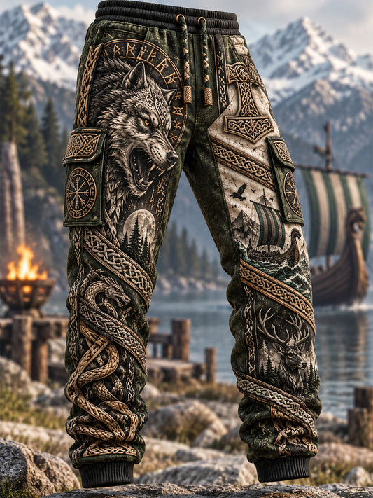 Men's Viking Art Casual Sweatpants Trousers