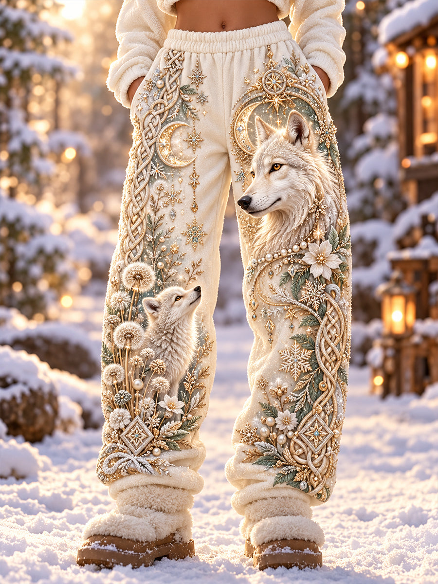 Women's Nordic Autumn Winter Viking Animals Casual Pants