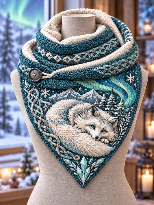 Nordic Autumn Winter Viking Animals Triangle Scarf