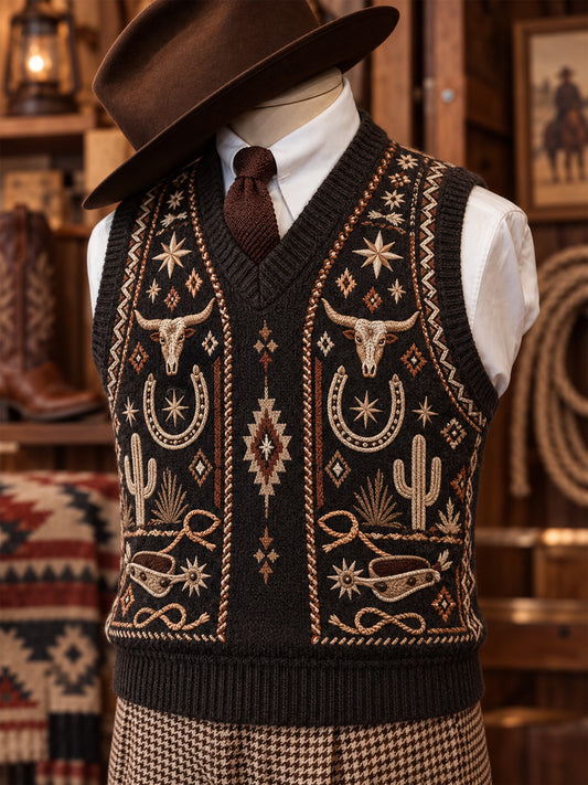Men's Western Cowboy Art Vest