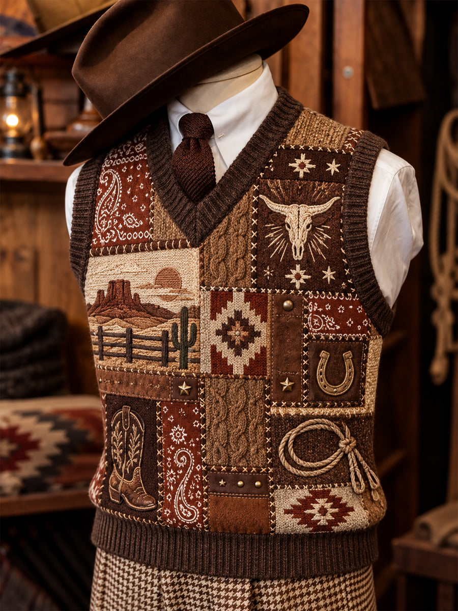 Men's Western Cowboy Art Vest