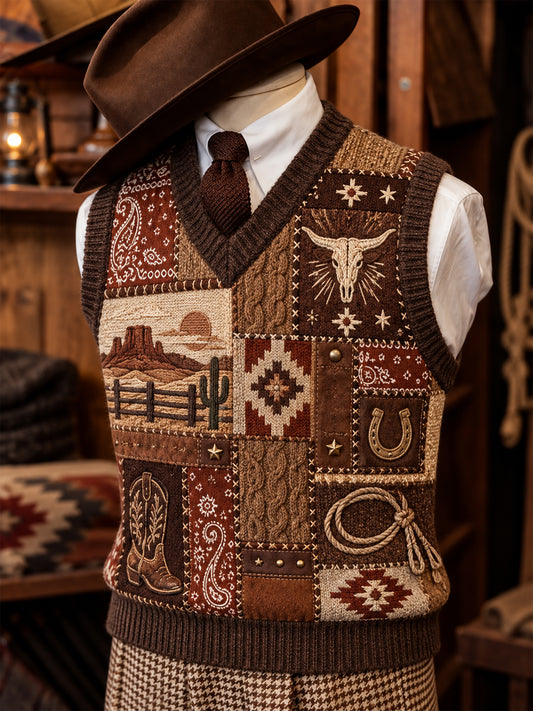 Men's Western Cowboy Art Vest