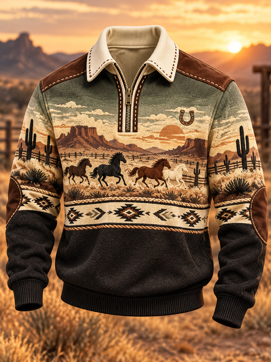 Men's Western Cowboy Art Sweatshirt